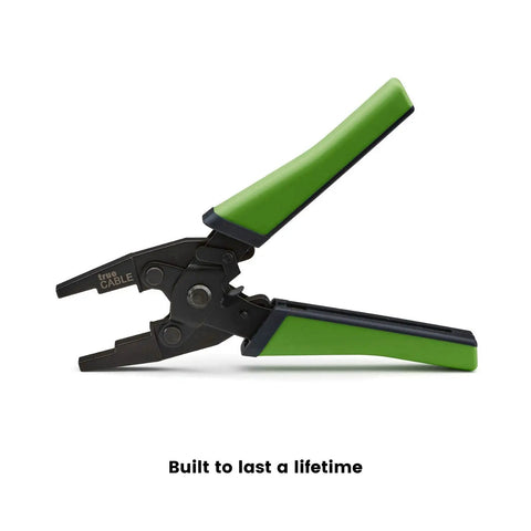 Parallel Crimping Pliers For Keystone Jacks And Field Termination Plugs with green handles, shown side view