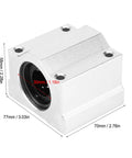 Rock Solid Aluminum Alloy Linear Motion Ball Bearing Slide Block with precise dimensions of 58mm height and 77mm width.
