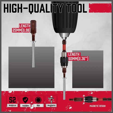 Heavy Duty 25 Piece Allen Wrench Drill Bit Set With Magnetic Tips For Quick Bit Changes Includes SAE And Metric Hex Keys