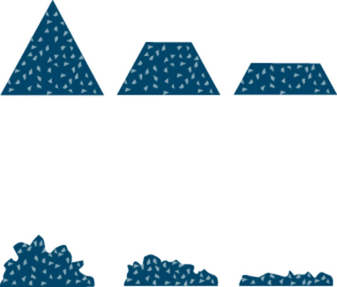 Illustration of self-sharpening pyramids on Trizact Cloth Belt 307EA A80 JE-Weight 3x132 for cooler, contoured robotic sanding.