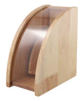 Sweet Wooden Coffee Filter Holder Box Fan Design Compact Countertop Storage Organizer For Hand Drip Brewing solid wood construction
