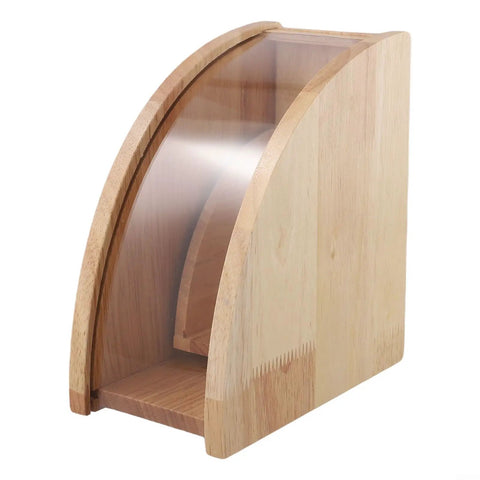 Sweet Wooden Coffee Filter Holder Box Fan Design Compact Countertop Storage Organizer For Hand Drip Brewing solid wood construction