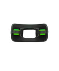 Ultra Black Silicone Mouthpiece With Regulator Tie For Regulators And Snorkels Super Comfy Durable Design Fits Most Regulators And Snorkels For Diving And Snorkeling Green, front view showing green accents
