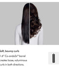 Half-straight, half-curly hair using Coanda 2x Airwrap Multi Styler And Dryer For Straight And Wavy Hair In Ceramic Pink