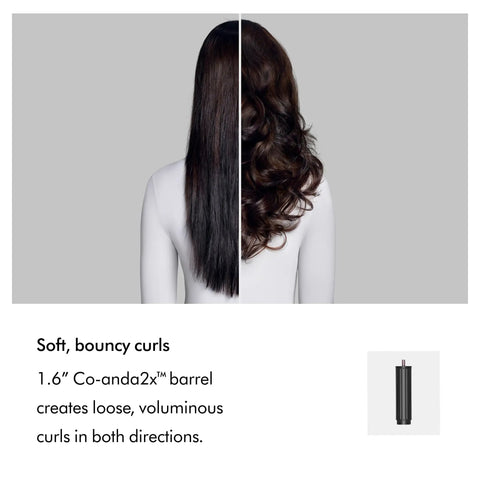 Half-straight, half-curly hair using Coanda 2x Airwrap Multi Styler And Dryer For Straight And Wavy Hair In Ceramic Pink