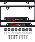 Two Pack Premium Aluminum Alloy License Plate Frame Set For RLX MDX ZDX TLX TL RDX Weatherproof With Screw Cap Covers shown with screws
