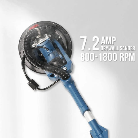 Heavy Duty Drywall Sander With Vacuum Dust Collection Pro Grade Power 900W 7.2A Variable Speed 800 1800 RPM side view