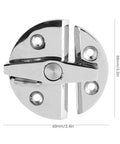 Turn catch rotate lock for boat hatch and cabinet doors, marine-grade 316 stainless steel, 60mm diameter, front view