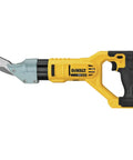 Pro Grade 20V Cordless Fiber Cement Shears Goes Through Hardboard Like Butter With Smooth Trigger Control And Sharp Led Work Light Cuts 5/8 Inch Panels Zero Drama Power Snips Tool Only side view