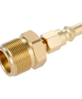 Brass Propane Quick Connect Fitting For RV And Camper Grills, 1 Quarter Inch Disconnect Plug Kit With 1lb Bottle Tank Thread