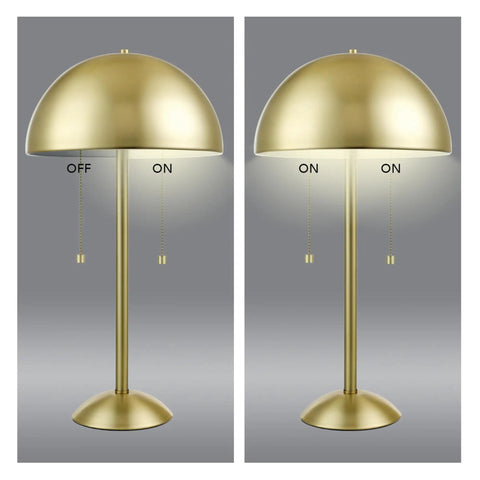 Haydel 21 Inch 2 Light Table Lamp In Matte Brass With Dual Pull Chains For Easy On Off And A Chill Vibe