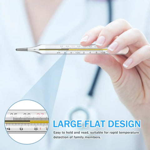 Three Pack Glass Temperature Measurement Tools For Adults General Use Temperature Testing With Dual Scale Readings Accurate Durable For Home Kitchen Medical And The Fam Wellness, glass thermometer in hand