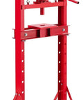 12 Ton Hydraulic Press With Adjustable Table And Movable Plates For Auto Repair Metal Bending And Garage Use Beefy Heavy Duty H Frame Shop Press In Red Built For Tough Jobs front view