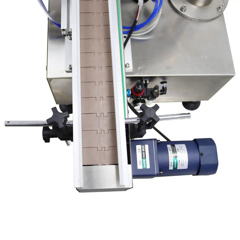 Automatic Desktop Powder Filling Machine Slick Screw Doser With Conveyor For Coffee Sugar Granules Hella Precise Dosage 10 To 200 Grams showing detailed feed system and motor.