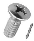 50 Pack Of 18 8 304 Stainless Steel Phillips Oval Head Machine Screws 10 24 By 5 8 Inches For Wall Plates And Drywall With Included Bit