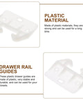 12-Piece Plastic Drawer Rail Guides Replacement Kit for Cabinets, Closets, Dressers and Furniture Systems, white plastic guide
