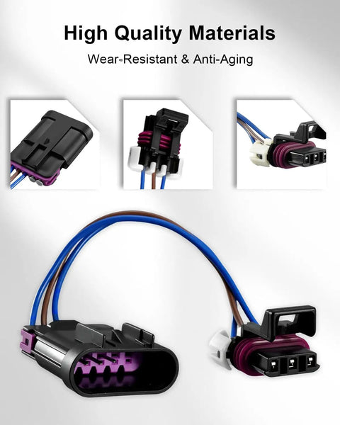 VVT To Non-VVT Camshaft Sensor Adapter For GM Gen 4 LS Engines High-Temp Signal Harness Plug Vibration-Resistant Connector Keeps Accurate Readings Under Heat And Rough Driving, black wiring harness