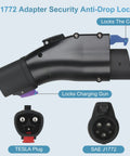 Tesla To J1772 Charging Adapter Connector, Max 60 Amp 250 Volt Electric Vehicle Converter with anti-drop lock feature.