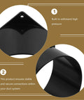 Close-up view of ZeroDeko Square Abs Plastic Duct Connector Flange Adapter showing durable black ABS plastic and mounting hole.