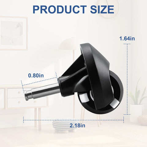 Side view of front wheel swivel caster replacement for RoboVac series, compatible with multiple models, showing product size dimensions.