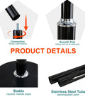 Product details of Marble Base Coat Rack With 12 Hooks, showcasing marble base, smooth pole, and stainless steel connections.