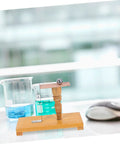 Newtonian Mechanics Pendulum Demonstrator For Classroom Experiments with wooden base and metal pendulum in laboratory setting.