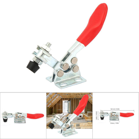 Heavy Duty Carbon Steel Toggle Clamp With 500 Lbs Holding Capacity For Woodworking Jigs And Welding Fixtures shown in multiple views