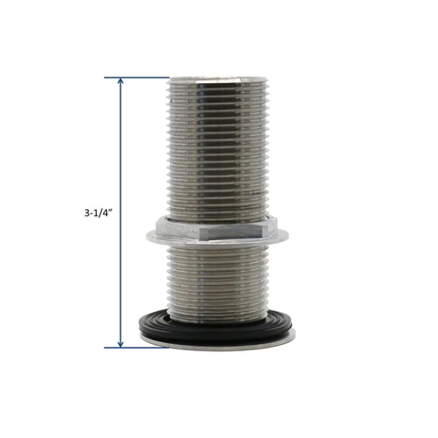 Stainless Steel Bar Sink Drain 1 Inch NPS Fits One And Three Eighths Inch Sink Opening 3.25 Inch Pipe Length Commercial Grade