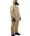 Hazmat Grade Disposable Coverall With Hood And Elastic Cuffs Size Small Medium for emergency responders, hospitals, chemical plants.