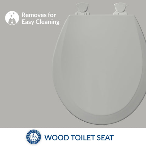 Round Ice Grey Toilet Seat With Easy Clean Hinges No Fuss One Pack Deep Cleaning Ready Slick Contours For Modern Bathrooms Durable Plastic Build Fits Standard Round Toilets