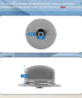 Two Pack Built To Last Timer Knob With Metal Ring Replacement For Dryer WE1M964, showing front and side view measurements