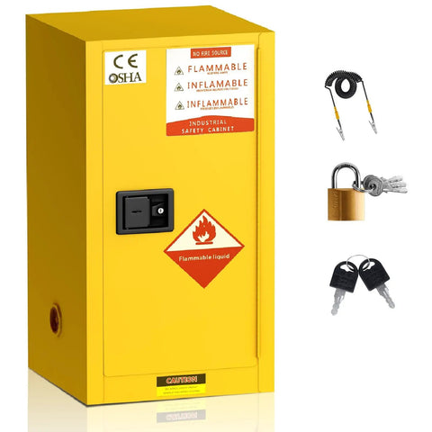 42 Gallon Flammable Safety Cabinet Built Tough As Nails With Fireproof Double Wall Steel Heavy Duty Yellow Locker For Shop Warehouse And Garage Trusted Storage For Solvents Lacquer And Acetone