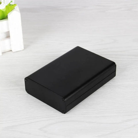Heavy Duty 80x50x20mm Aluminum Electrical Project Case With Lightweight Metal Cover, black, for DIY electronics build.