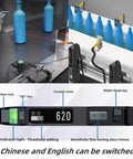Go-To NPN Fiber Optic Sensor with LED display in industrial setup showing dual readouts and photoelectric switching in action