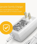 V2 Wirefree Motor Charger For External Battery Pack to Power Motorized Shades, white plug with cable and LED indicator