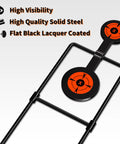 Auto Reset Double Spinner Target Set For Centerfire Handguns Up To 44 Magnum Three Eighths Inch Thick Solid Steel Black Coated