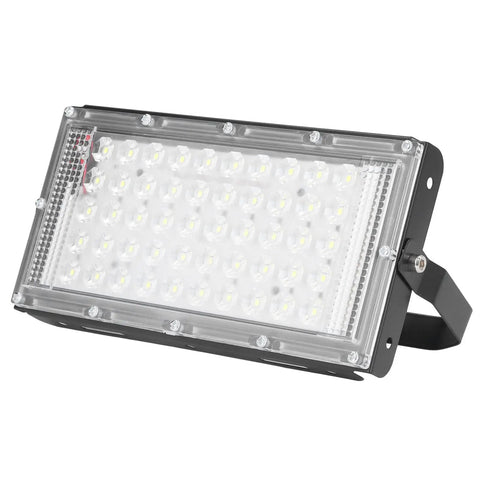 Sanpyl LED Flood Light 50W 12V Outdoor White for Courtyards, sleek design, bright LED chips, ideal for outdoor lighting.