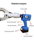 Cordless Electric Cable Cutter With Ratchet Action, 30mm To 65mm Wire Cutting Tool With 80kN Hydraulic Power, labeled parts