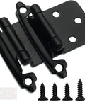 Half Inch Overlay Matte Black Cabinet Hinges Self Closing For Bath And Kitchen Bulk Pack 50 Hinges 25 Pairs Flush Mount