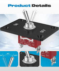 Heavy Duty 12V 30A SPST Toggle Switch Waterproof On Off 2 Pin With Panel Mount And Waterproof Cap, black knob detail