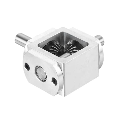 Right Angle Bevel Gearbox 1 To 1 Ratio With Single Output Shaft, 20 Tooth Bevel Gear, Aluminum Frame, 10mm Shaft