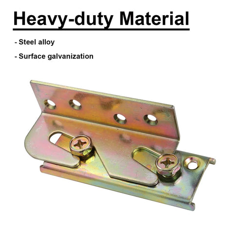 Heavy duty Bed Rail Bracket for Wooden Beds, Non Mortise, galvanized steel, part of Set Of 4 With Screws, easy install hardware