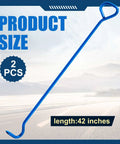 Two Pack Heavy Duty Manhole Cover Hook And Septic Tank Lid Puller 42 Inch tough hex steel lifter, shown in blue color.