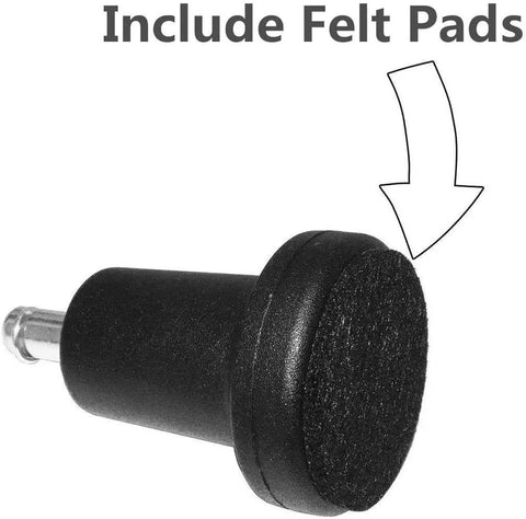 Heavy Duty Office Chair Leg Replacements High Profile Glide Caps with felt pads for smooth floor protection and stability.