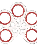 Red and clear washer from AC System Compressor Gasket Seal Kit 60 Piece Port Seal Washer Set For Air Conditioning Repair High And Low Pressure