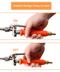 Heavy Duty All Metal Sprayer Wand With Built In Shut Valve for garden hose showing on and off switch operation
