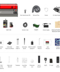Falcon2 Pro 40W Laser Engraver Desktop Diode With Integrated Enclosure And Camera For Batch Processing Air Assist High Speed 600 mm/s accessories