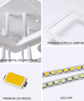 Dope Modern LED Ceiling Light With Remote Control Dimming And Six Ring Geometric Design showing metal plate, acrylic body, LED beads
