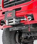 Hidden Winch Mounting Plate For 1999-2006 Chevy GMC 1500, Beefy One Quarter Inch Steel With Black Powder Coat, visible under bumper