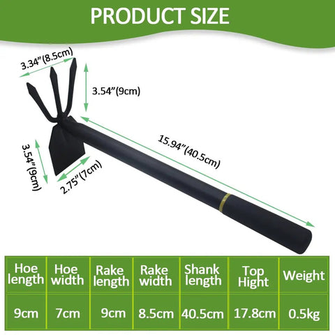 Dimensions of 2 In 1 Garden Hoe And Cultivator With Adjustable Handle Built Tough Carbon Steel Blade for gardening